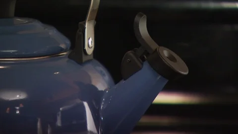 Kettle in Kitchen Stock Footage 123922761