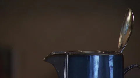 Kettle in Kitchen Stock Footage 123922966