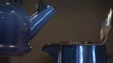 Kettle in Kitchen Stock Footage 123922982