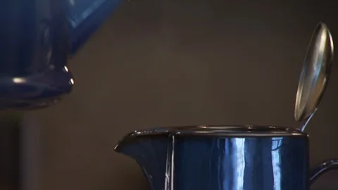 Kettle in Kitchen Stock Footage 123923006