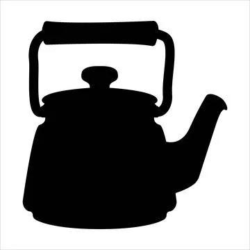 Kettle kitchen isolated on white in vector for illustration of domestic Stock Illustration