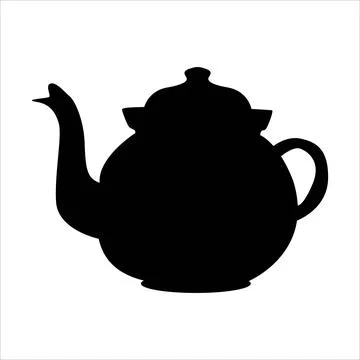 Kettle kitchen isolated on white in vector Stock Illustration