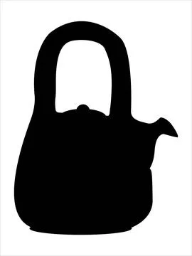 Kettle kitchen isolated on white in vector by black Stock Illustration