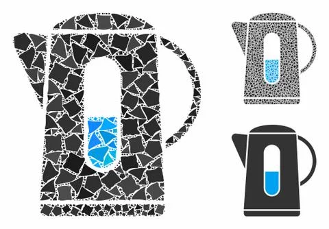 Kettle Mosaic Icon of Inequal Elements 스톡 일러스트