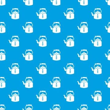 Kettle old pattern vector seamless blue Stock Illustration