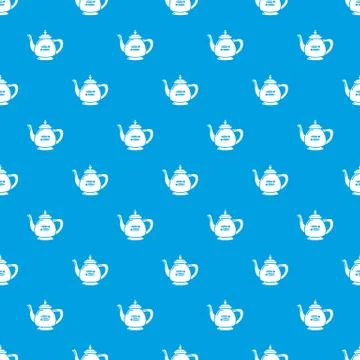Kettle restaurant pattern vector seamless blue Illustration