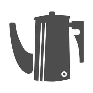 Kettle solid icon, kitchen utensils concept, Coffee brewing kettle with long Stock Illustration