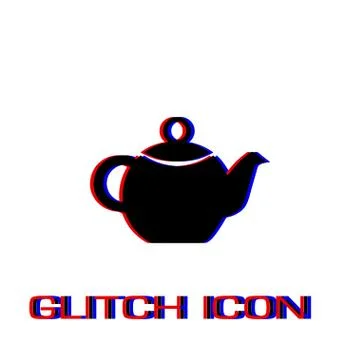 Kettle for tea icon flat. Stock Illustration