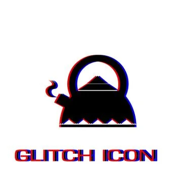 Kettle for tea icon flat. Stock Illustration