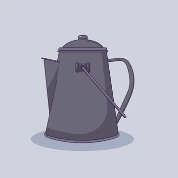 Kettle Vector Icon Illustration. Kitchenware Vector. Flat Cartoon Style Sui.. 库存插图