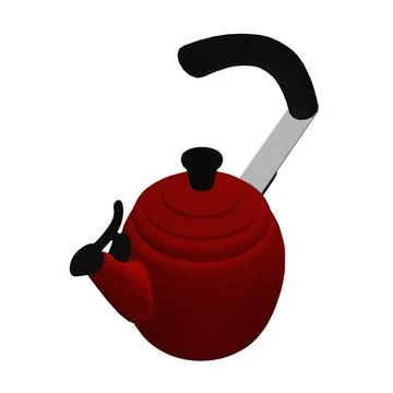 Kettle vector illustration isolated on white, domestic appliance. Polygonal r Stock Illustration