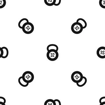 Kettlebell 32 kg pattern seamless black イラスト素材
