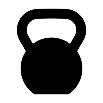 Kettlebell black vector icon on white background Stock Illustration