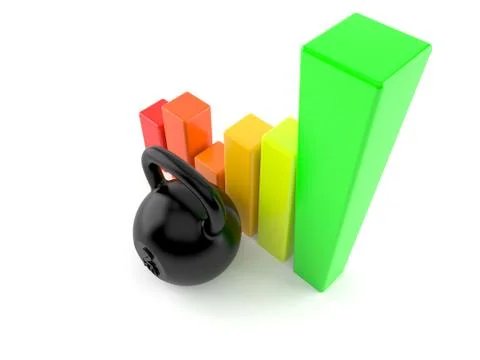 Kettlebell with chart 스톡 일러스트