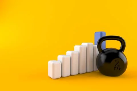 Kettlebell with chart Illustrazione stock