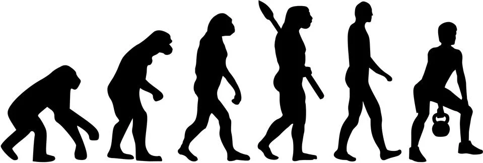 Kettlebell evolution 스톡 일러스트