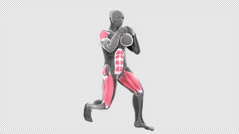 Kettlebell Globet Static Lunge 動画素材 155483090