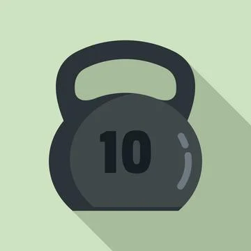 Kettlebell gravity icon, flat style Stock Illustration