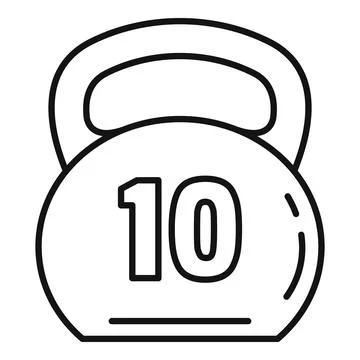 Kettlebell gravity icon, outline style Stock Illustration