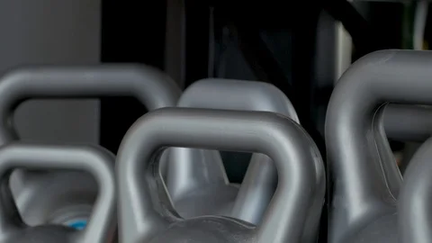 Kettlebell in the gym Stock Footage 110922580