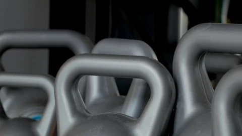 Kettlebell in the gym Stock Footage 110922650