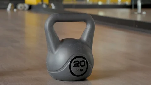 Kettlebell in the gym Stock Footage 110922716