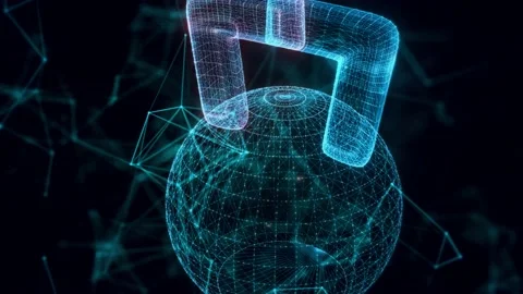 Kettlebell hologram Close up Stock Footage 155030719