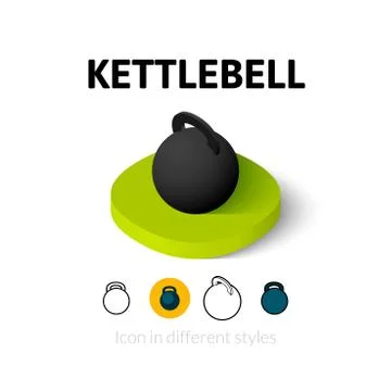 Kettlebell icon in different style Illustrazione stock
