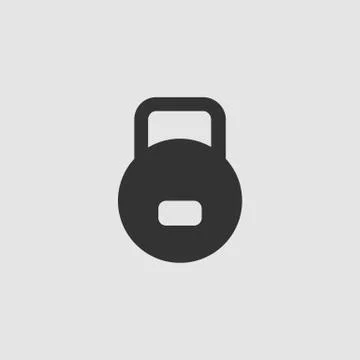 Kettlebell icon flat Stock Illustration