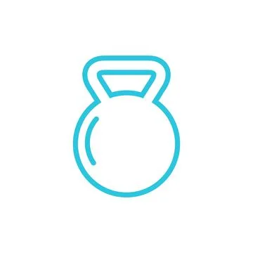 Kettlebell Icon. Isolated on white background. Blue icon set. Stock Illustration