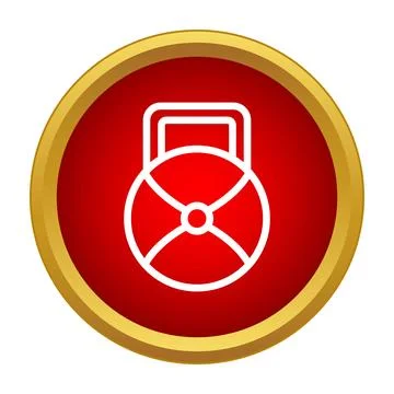 Kettlebell icon on red button symbolizing fitness Illustrazione stock
