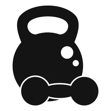 Kettlebell icon simple vector. Loss weight Stock Illustration