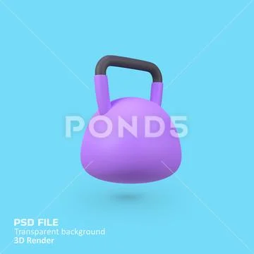 Kettlebell isolated 3d render icon illustration PSD Template