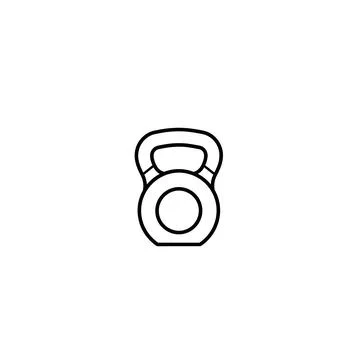Kettlebell line art icon vector outline fitness workout equipment Stock Illustration