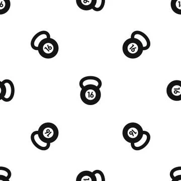 Kettlebell pattern seamless black Stock Illustration