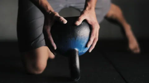 Kettlebell Pushup Stock Footage 42245363