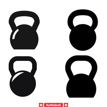 Kettlebell Sculptures  Premium Vector Set for Crafting Intense Workout Regi.. Stock Illustration