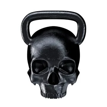 Kettlebell skull metal 스톡 일러스트