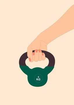 Kettlebell weigh in hand Stock Illustration