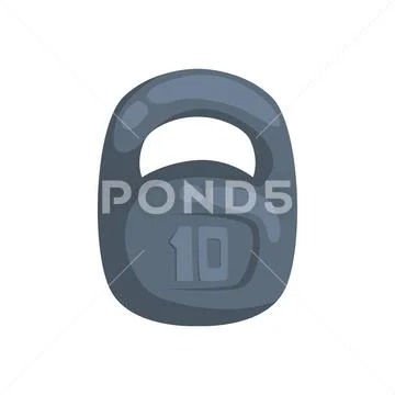 Kettlebell, weight 10 kilogram cartoon vector Illustration Stock Illustration