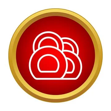 Kettlebells set in round red icon illustration イラスト素材