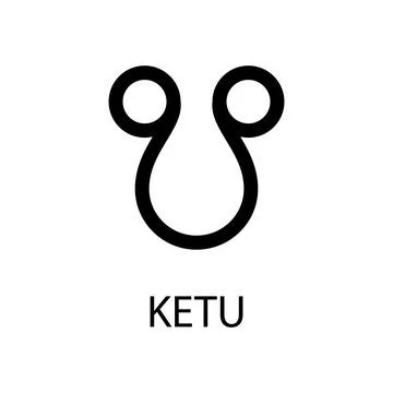 Ketu icon. Descending lunar node. Planet symbol. Vector black sign on white. Illustrazione stock