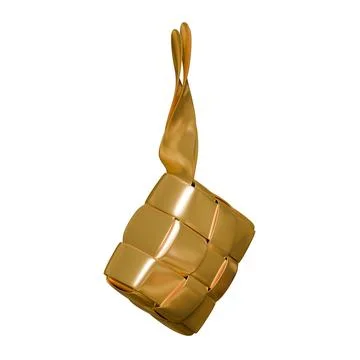 Ketupat 3D Render Design Element Top Side View Stock Illustration