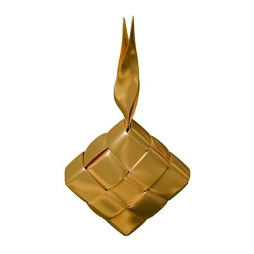 Ketupat 3D Render Design Element Top View. Illustrazione stock
