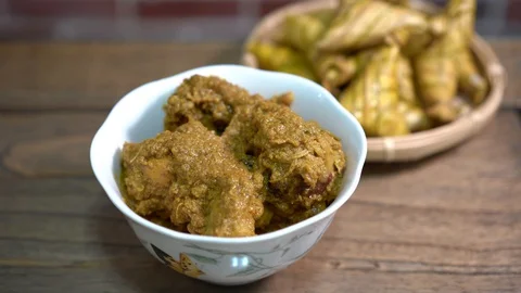 Ketupat and rendang Stock Footage 130016548