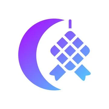 Ketupat element solid blue purple ramadan illustration Illustrazione stock