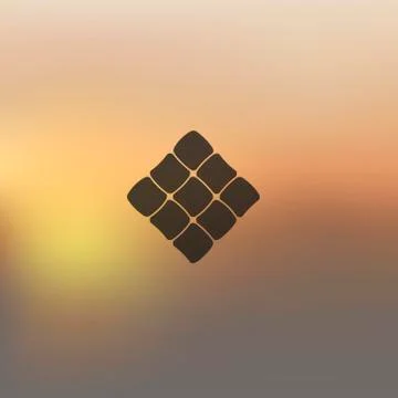 Ketupat icon on blurred background Illustrazione stock