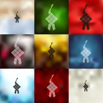 Ketupat icon on blurred background Illustrazione stock