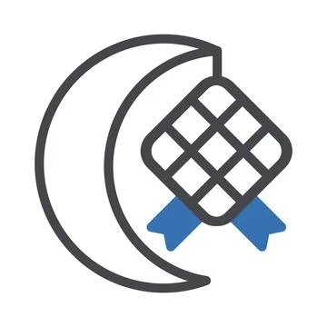 Ketupat icon duotone grey blue style ramadan illustration vector element an.. Stock Illustration
