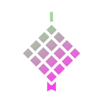 Ketupat Icon with Gradient Color for Eid Al-Fitr Stock Illustration